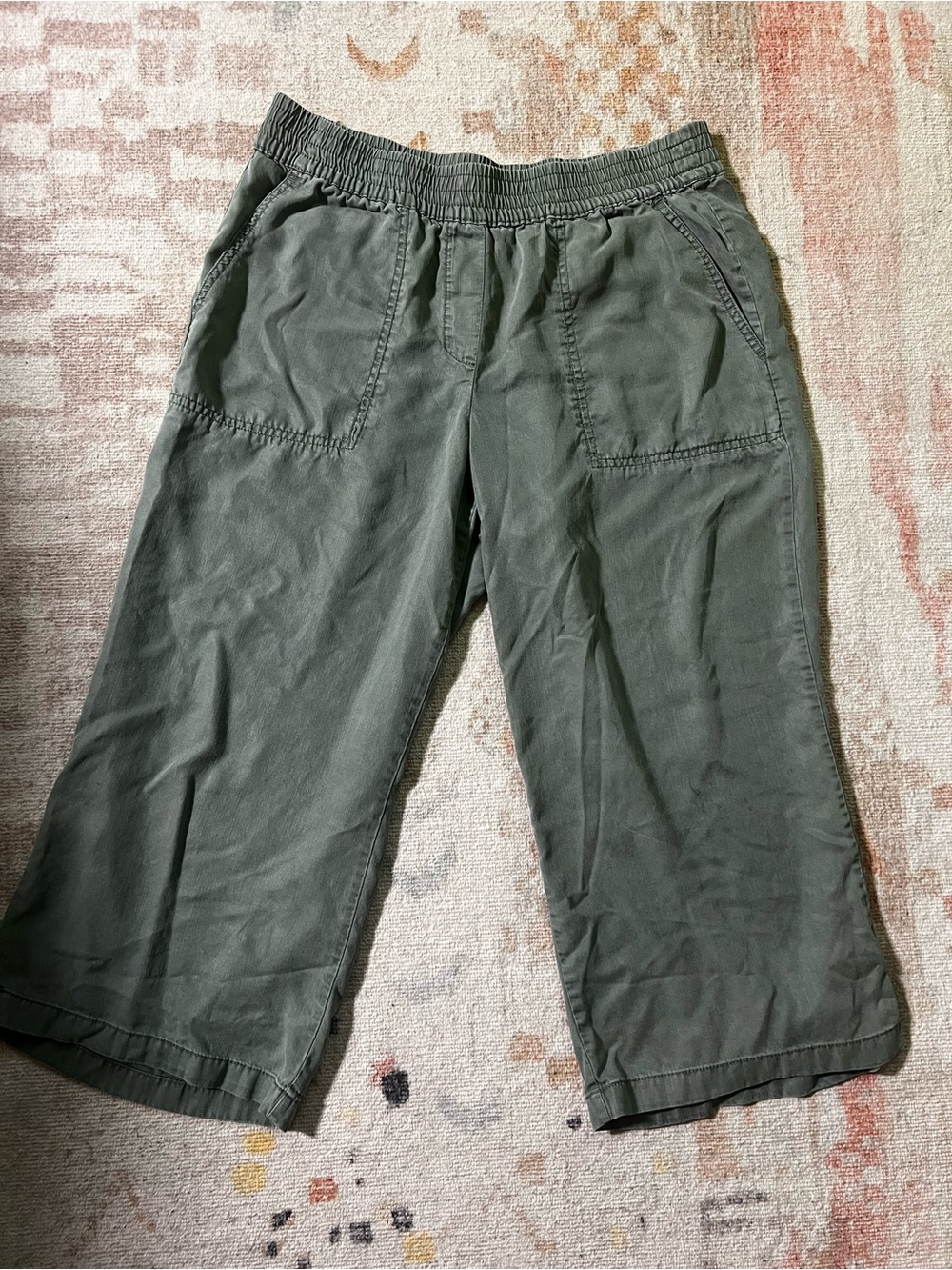 Women’s Olive  Green Pull-On Wide-Leg Bottoms